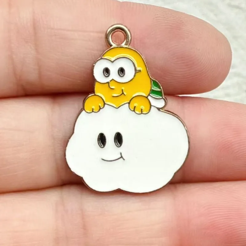 10 stuks schattige Super Mario Bros DIY sleutelhanger metaal handgemaakt legering anime game sleutelhanger sleutelring cadeau voor fans