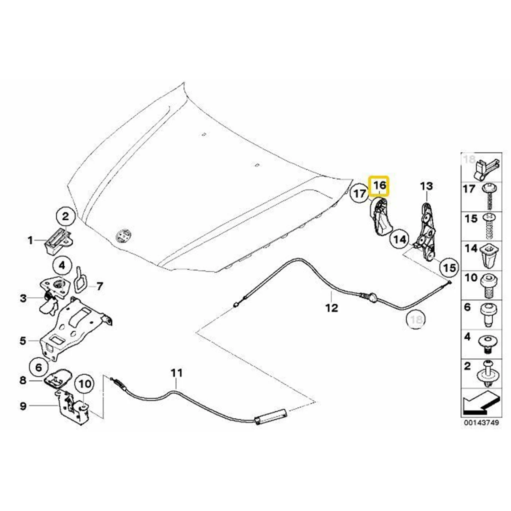 AEF3-51237058117 هود الإصدار رافعة مقبض ل-BMW 328I 335I 330Xi 335D 2007 2008 2009 2010 2011 2012 2013