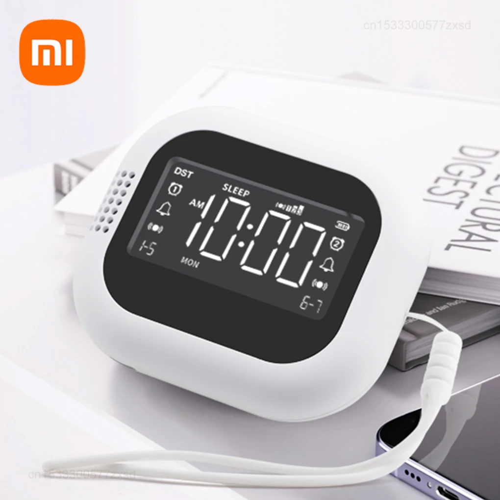 Xiaomi светодиодный дисплей вибрационный будильник перезаряжаемый белый шум естественный звук многофункциональные часы студенческий сильный пробуждение новый