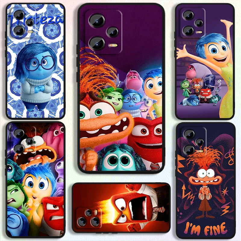 

Disney Inside Out Emote Cute For Xiaomi Redmi Note 13 12R 12 12S Turbo 11 11T 11S 10 10S Pro Plus 5G Black TPU Phone Case