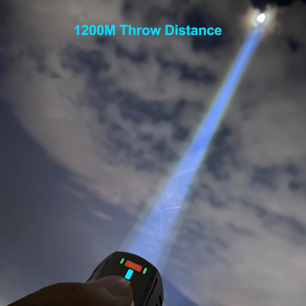 EDC LEP Flashlight Titanium Outdoor Camping Lantern Powerful LED Self Defense Light Torch Lamp 1200M Distance 18350 Li-ion THOR5