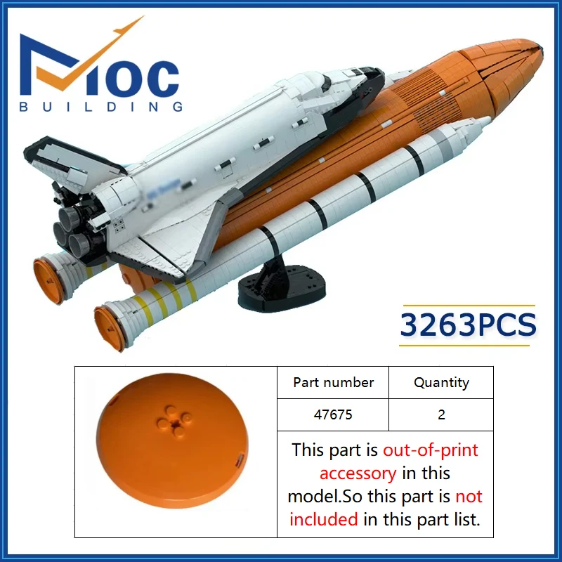 MOC Space Shuttle 10283 Upgrade Booster Schaal Basis Bouwstenen Raket Beugel Vliegtuigen Model DIY Bricks Monteren Speelgoed Geschenken - afbeelding 1