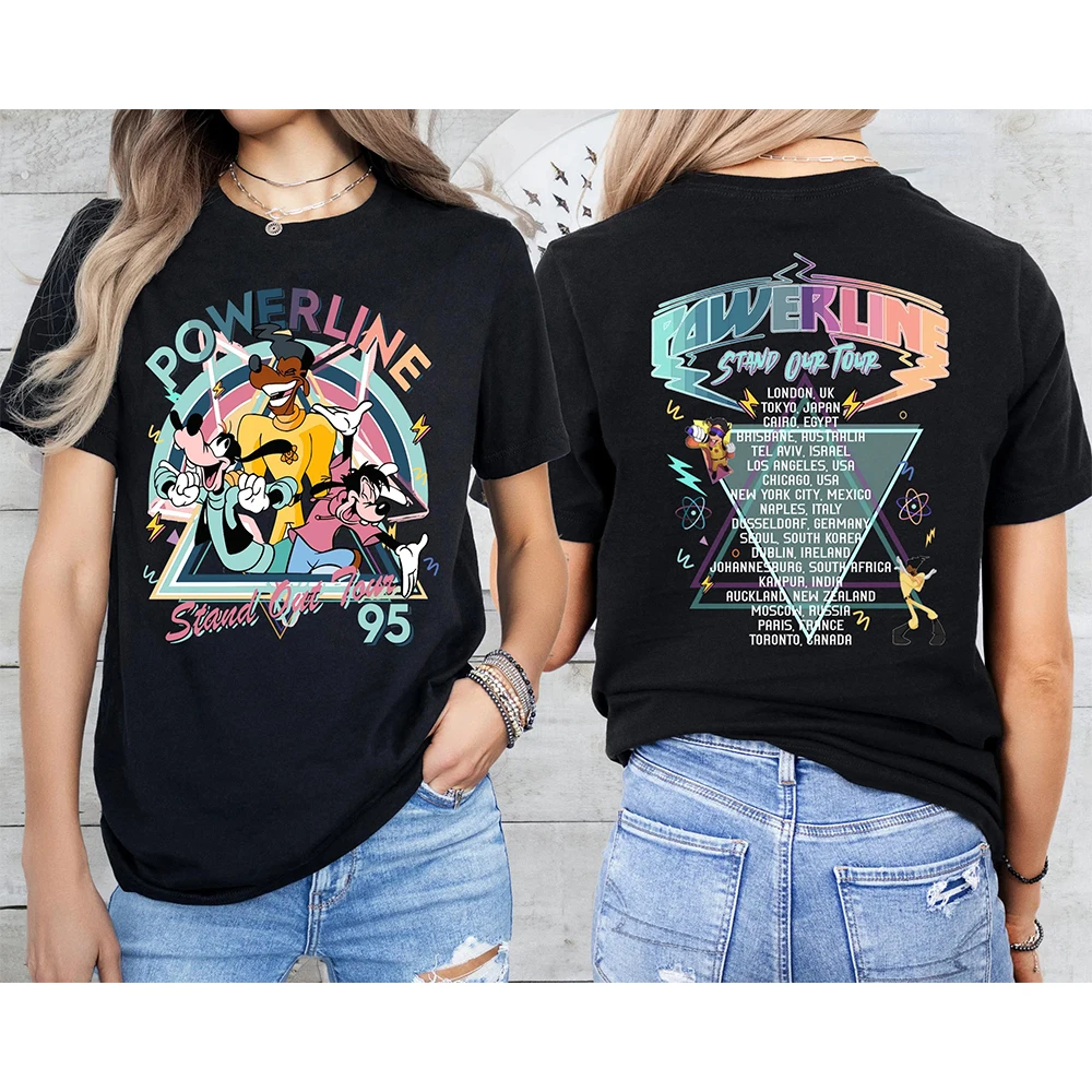 2025 الرجال النساء موضة الخامس الرقبة قصيرة الأكمام تي شيرت جوفي فيلم باورلاين تي شيرت ماكس روكسان قميص الأسرة موضة رداء علوي غير رسمي ﻿