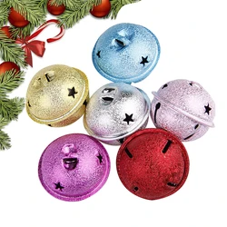 6 Pieces 30/40mm Jingle Bells Christmas Five-point Stars Bells Matte Iron Bells, for Christmas Party Decorations