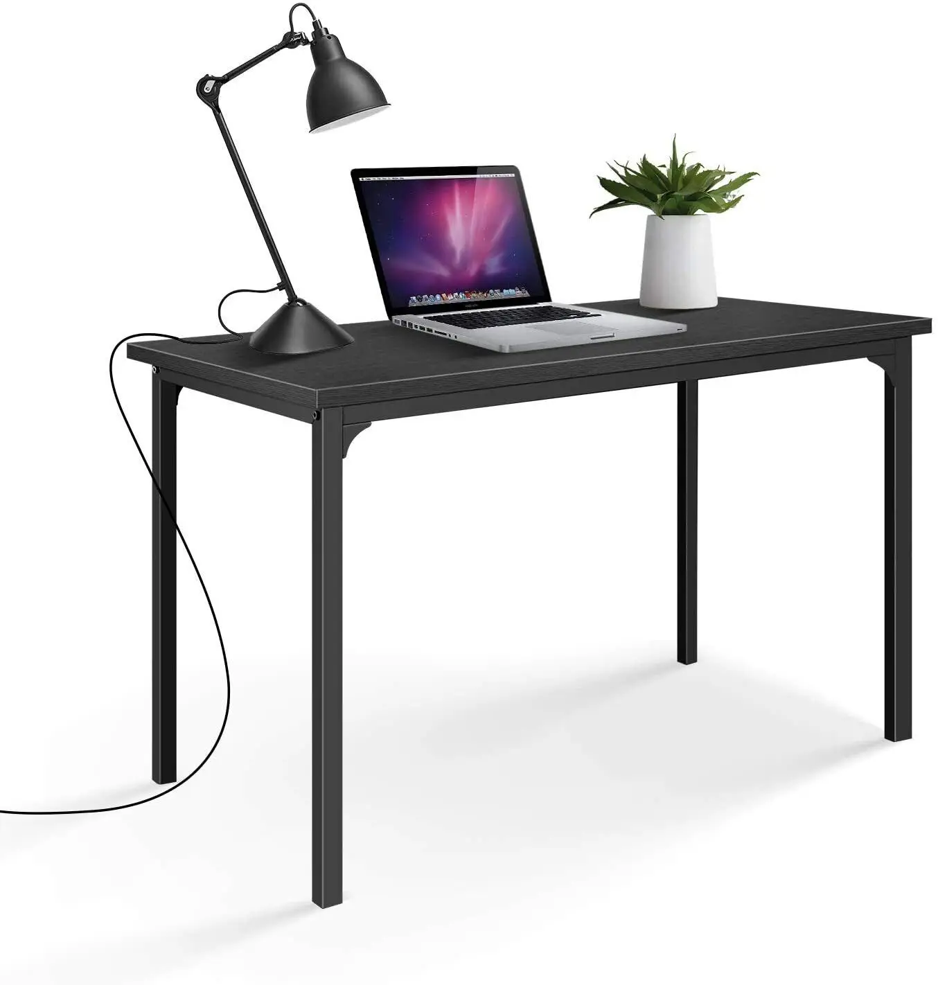 

Simple Deluxe Modern Design, Simple Style Table Home Office Computer Desk for Working, Studying, Writing or Gaming, Black