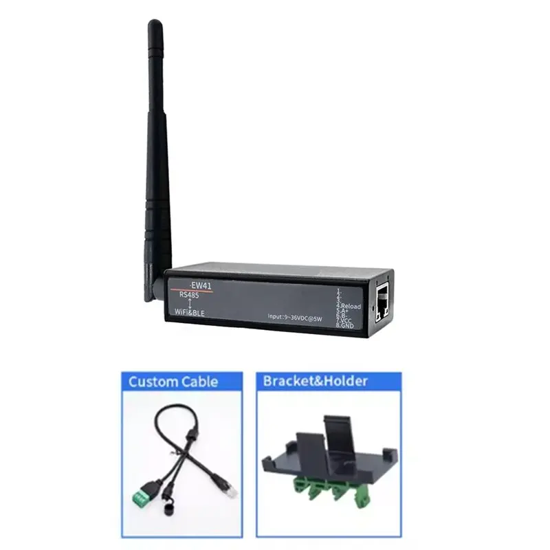 New Arrivals-EW41 Serial Port To Wi-Fi& BLE RS485 Communication Module, External Antenna, RJ45 Interface, Supports DTU Functiona
