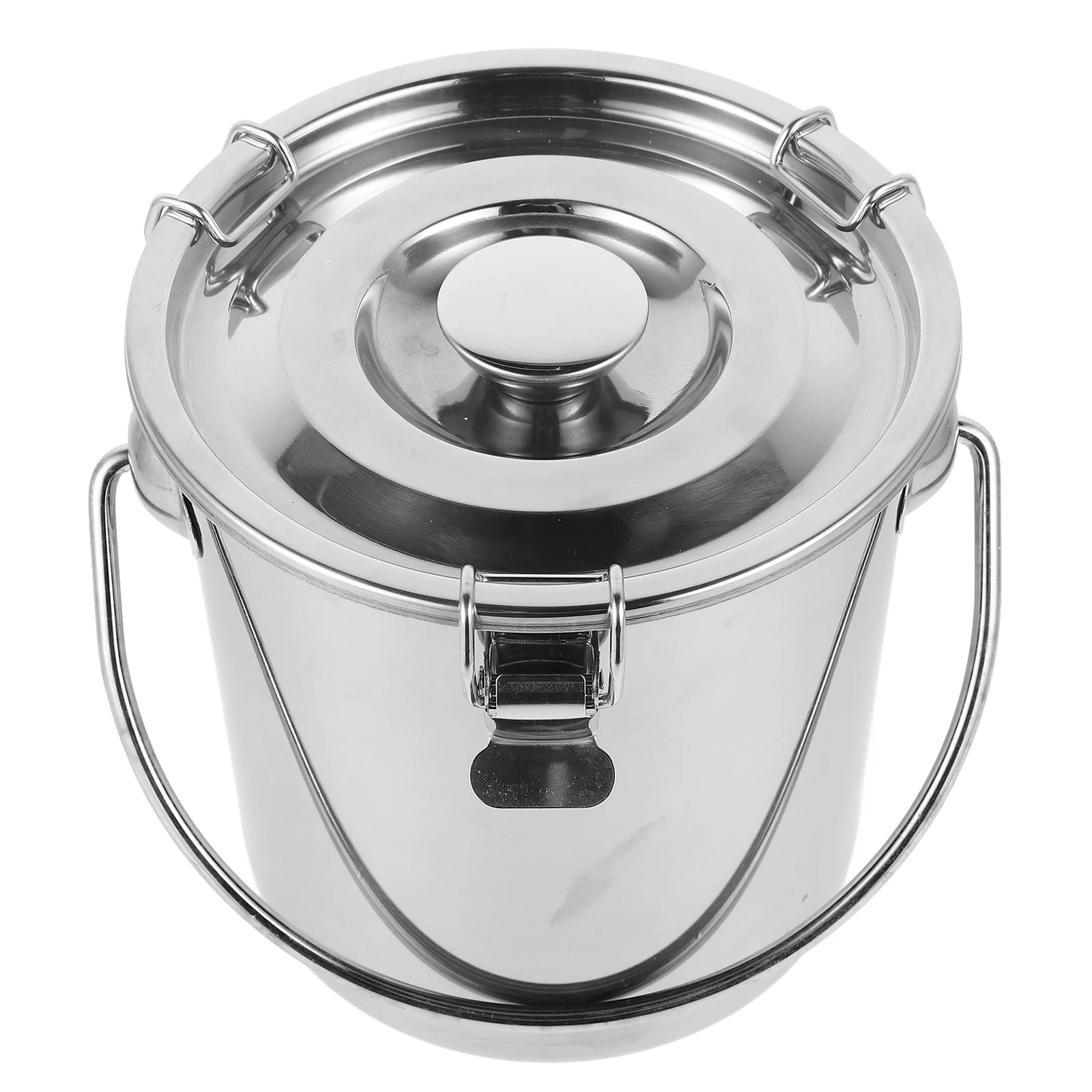 

Stainless Steel Sealed Bucket Storage Airtight Canister for Beans Grounds Leakproof Buckle Lid Outdoor Travel Use Coffee Bean
