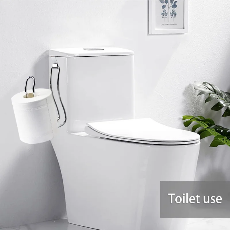 Iron Wall-Mounted Toilet Paper Holder Roll Paper Rack Bathroom Tissue Stand Organizer Iron Finish