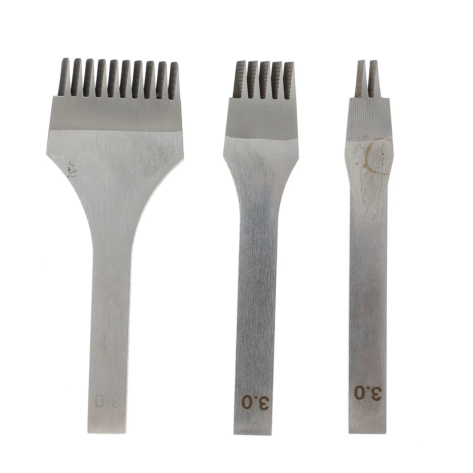 

Lacing Chisel Punching Tool Set Hole Puncher for Crafts Hand Sewing Silver Stitching
