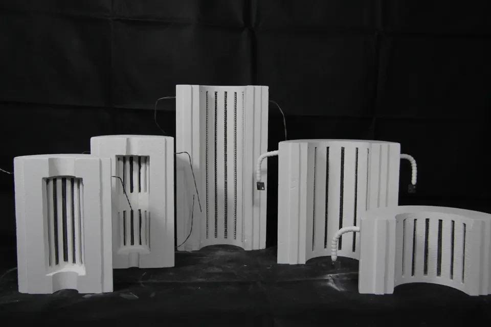 High Temperature Horizontal Vertical Electric Semi-Cylindrical Ceramic Heater with Helically Metal Wire