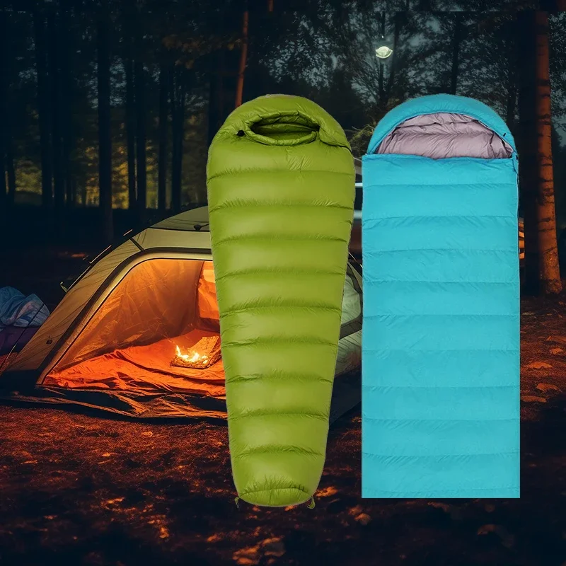 

Portable Ultralight Goose down Mummy Sleeping Bag Humanoid Adult Camping Gear for Outdoor Adventures