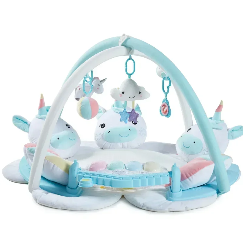 Pédale de dessin animé licorne pour bébé, piano, musique, Playvirus, tapis de gym pour enfants, jouets pour tout-petits, poupées en peluche pour garçons, tapis pour enfants