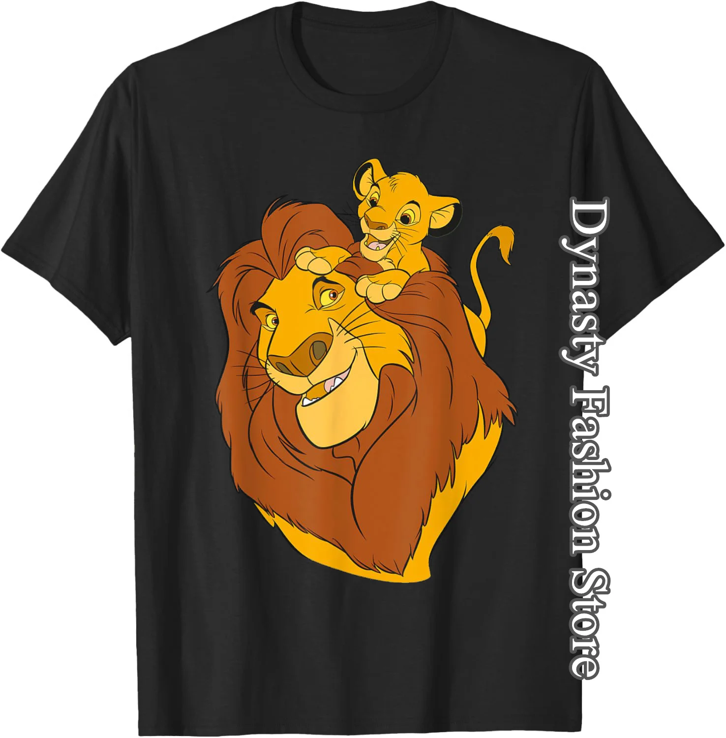 تي شيرت قطني من Disney The Lion King Simba and Mufasa للرجال والنساء برسومات كرتونية تي شيرت صيفي على الموضة ملابس عصرية