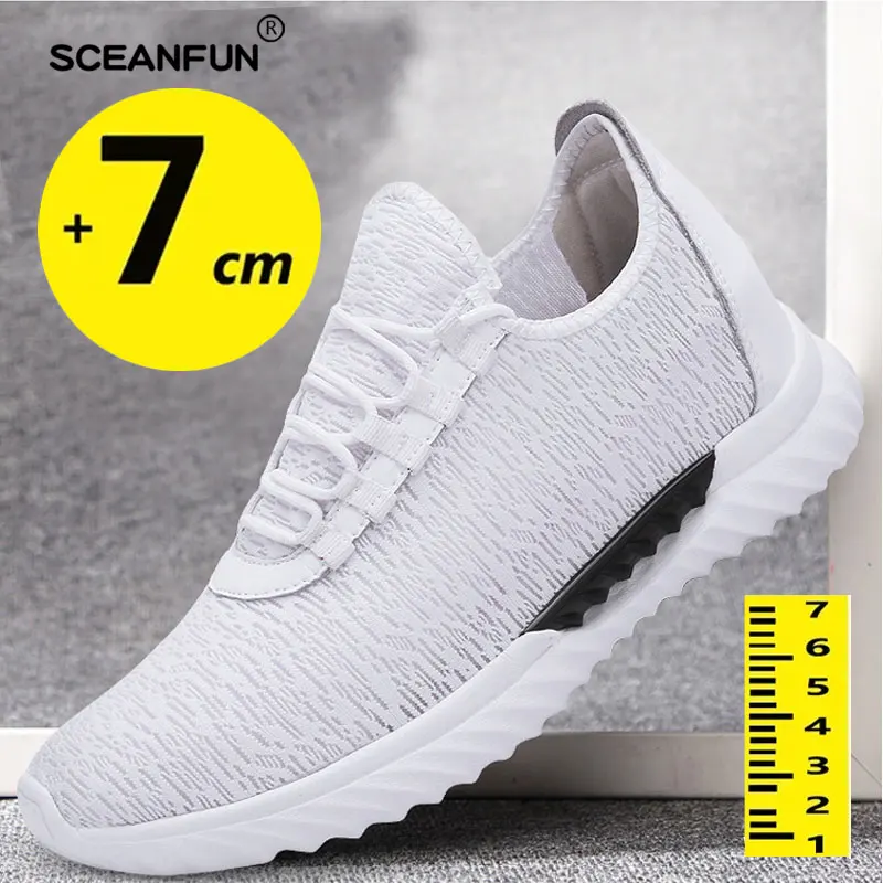 

Men'S Shoes With Inner Height Increase 7cm Shoes For Men Casual Invisible Lift Sport Sneakers Men's Tennis Summer