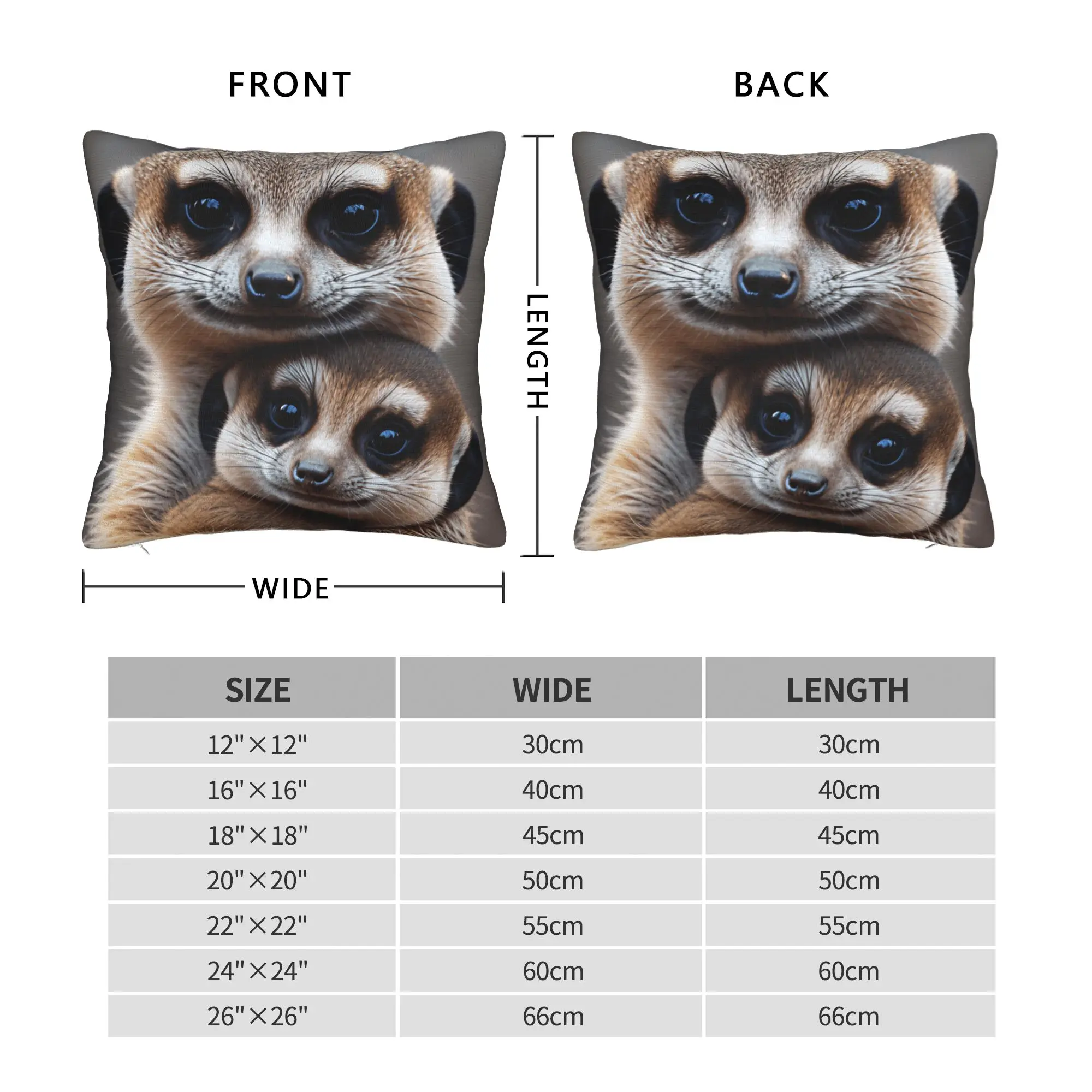 Pillow Case Adult Meerkat Holding Baby Meerkat Soft  Pillow Cover For Sofa Car Home Decor Fashion Pillowcases