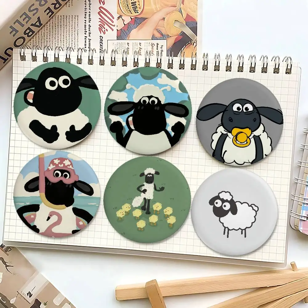 S-Shaun S-الأغنام شارات صفيح لينة زر دبوس بروش شارة معدنية مخصصة مجوهرات اكسسوارات قبعة حقيبة التلبيب