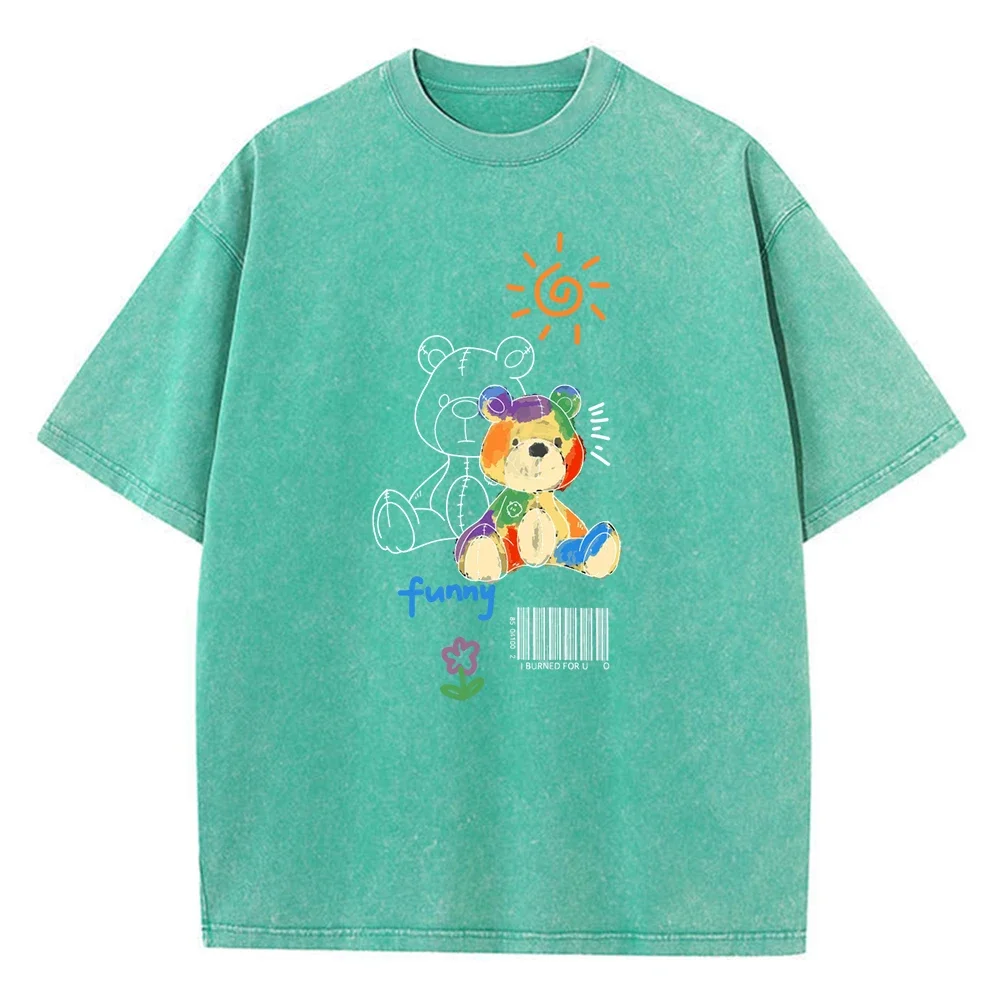 Doll Bear Sit On The Ground Basking In  Sun T Shirts Men'S Chic Breathable Tshirt Design Comfort Tees Senior Round Neck Tops image 2