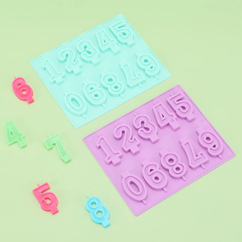 Number Digit Mold Silicone Cake Molds Moldes De Silicona Bakery Accessories Candy Bar Silicone Molds for Baking Silicone Molds