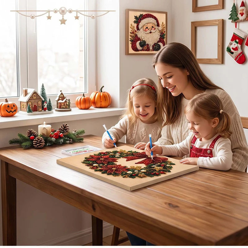 Christmas Pearl Diamond Painting, Christmas Festival Handicraft Decorations, Suitable for Beginners, for Home Wall Decoration