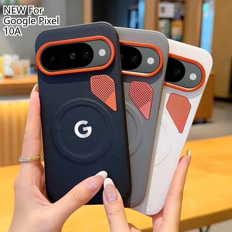 

Busienss SLE Heat Dissipation Magnetic Charging PU Leather Cases for Google Pixel 10A 10 Pro XL Metal Camera Protection Cover