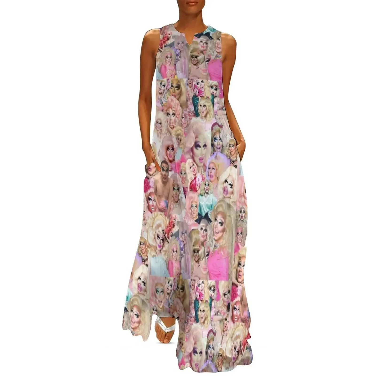 

Trixie Mattel Collage Long Dress Woman fashion evening dress woman Prom gown evening dress