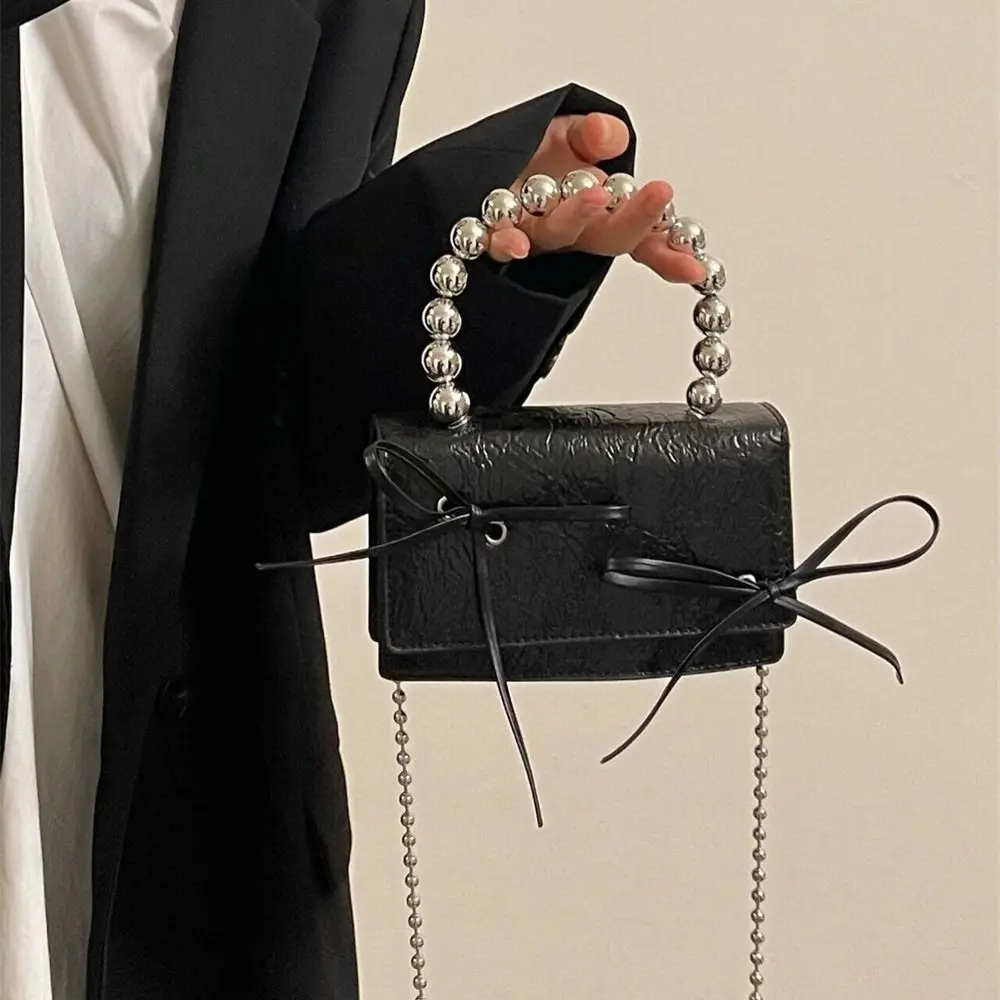 

PU Leather Shoulder Bag Fashion Mini Portable Handbags Solid Color Top Handle Bag Women