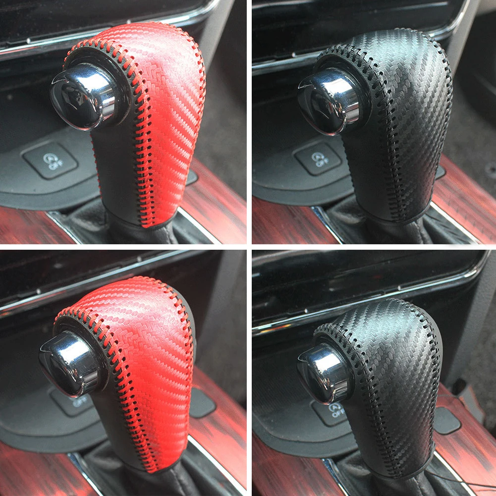 Leather Car Gear Head Shift Knob Cover Fit for Honda CRV CR-V 2017 2018 2019 2020 2021 Gear Shift Collars Accessories