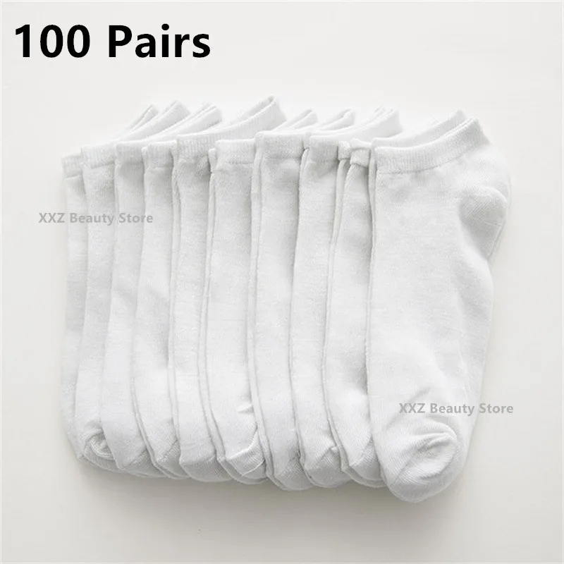 10/50/100 Pairs Women Men Boat Socks Invisible Low Cut Non-slip No-show Ankle Socks Solid Color Casual Breathable Wholesale  ﻿