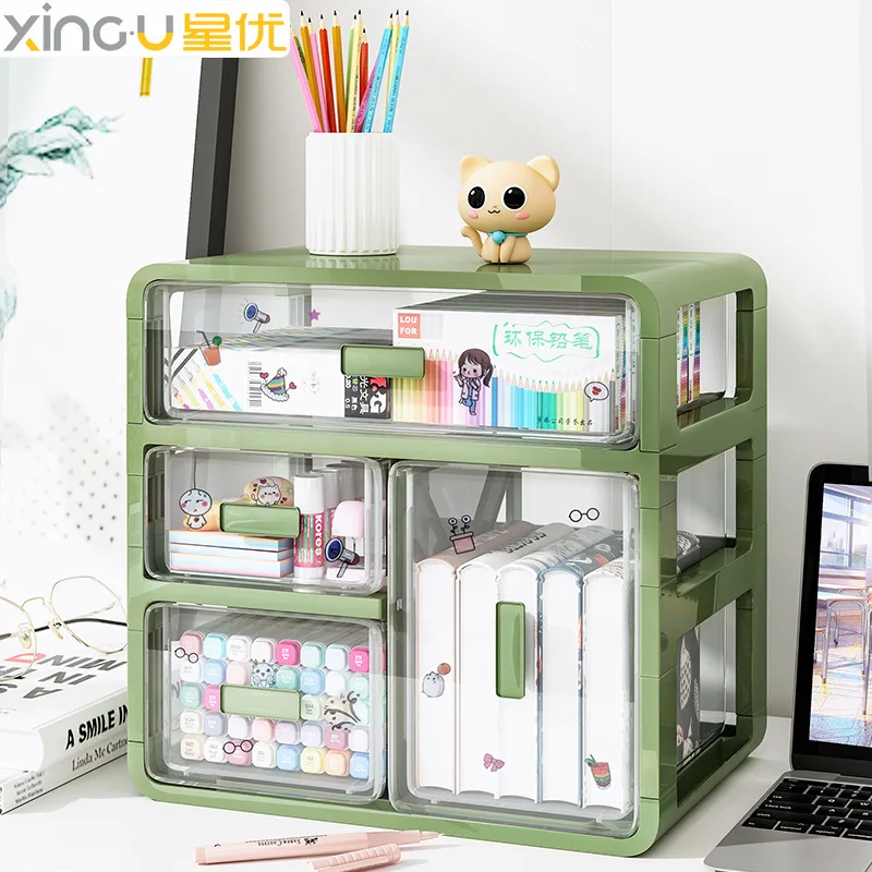 Multifunction Desk Stationery Holder Storage Shelf Dormitory Sundries Small Cabinet Drawer Type Storage Box Desk Accessories