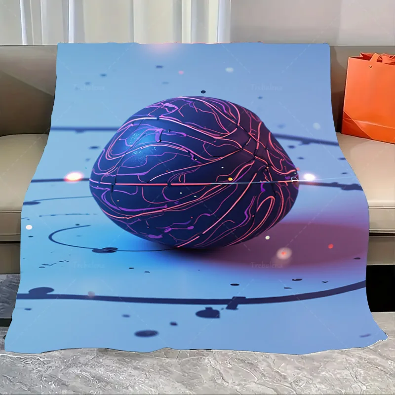 

1pc Flannel Blanket "Galactic Planet Print Fleece Blanket - Modern Space Scene for Cozy Nights"