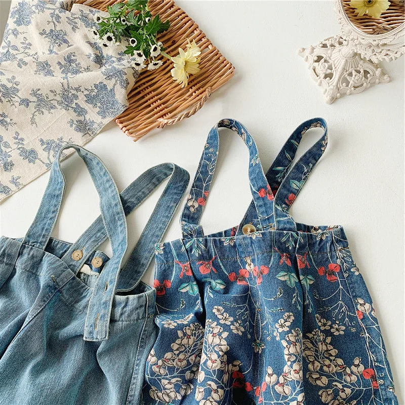 Summer Boys And Girls Pants Denim Overalls Suspenders Jumpsuit  Spring Baby Kids Trousers Casual Rompers Children'S Clothing