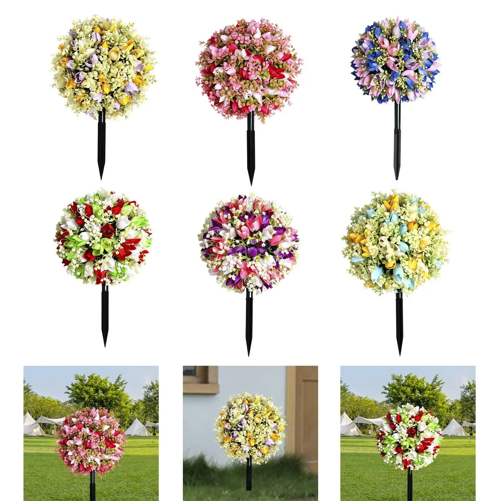 

Artificial Flower Garden Stake Fairy Garden Accessories for Backyard Outdoor