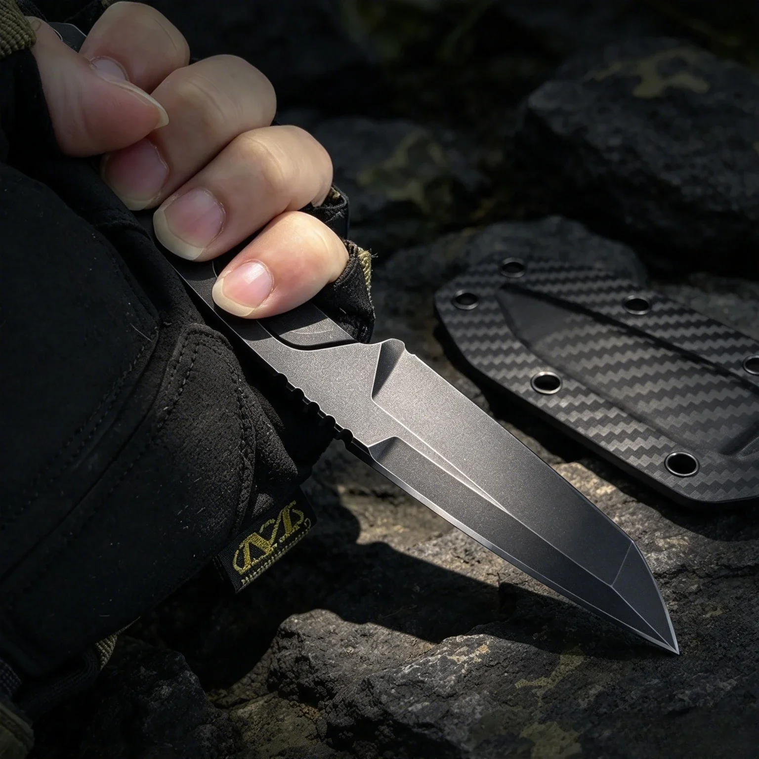 RAOT 8Cr13MoV Forged Steel Fixed Blade Knife – Full-Tang Outdoor Fishing, Camping, and EDC Tool with Protective Sheath