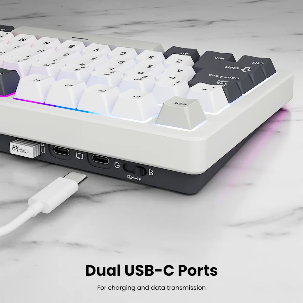 RK ROYAL KLUDGE S85 TFT Color Screent Mechanical Keyboard Tri Mode Wireless 85 Keycaps Hot-Swappable Gamer Keyboard RGB Backlit