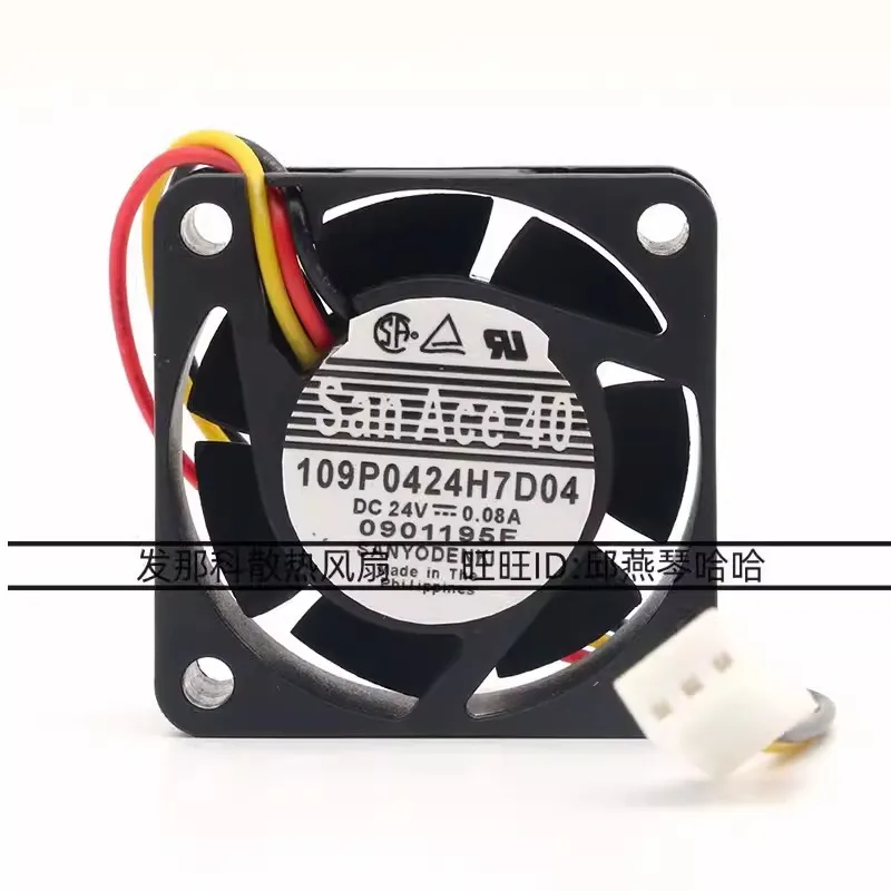 New Fan for SanAce40 Sanyo 109P0424H7D01 109P0424H7D03 109P0424H7D04 109P0424H7D05 109P0424H7D08/20 4CM 24V 0.08A Fanuc Fan