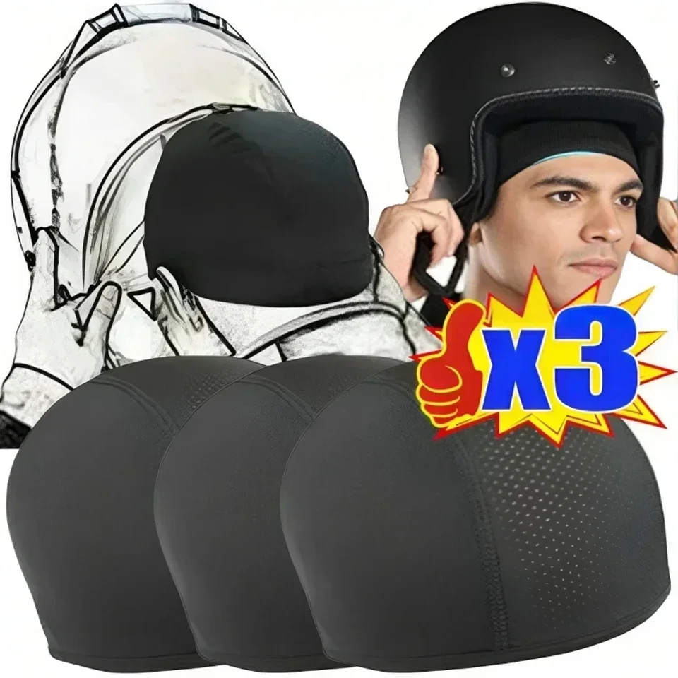 1/3pcs Cycling Quick Drying Helmet Hat Breathable Motorcycle Balaclavas Helmet Inner Sweat Wicking Hat for Sports Hat Caps