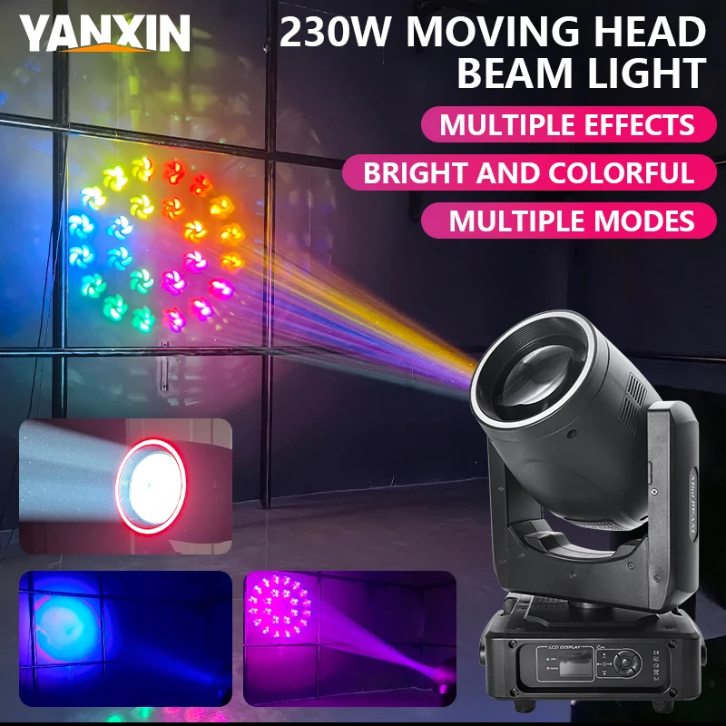 230w Beam Moving Head Light RGBW DMX 512 Dyeing Effect Dj Lights for Parties LED Disco Bar Light Atmosphere Party Clubs Stag