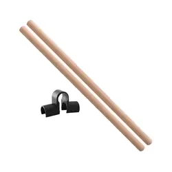 2 Pieces Wood Stick Taking Exercise Dancing Auxiliary Yoga Rod 80CM