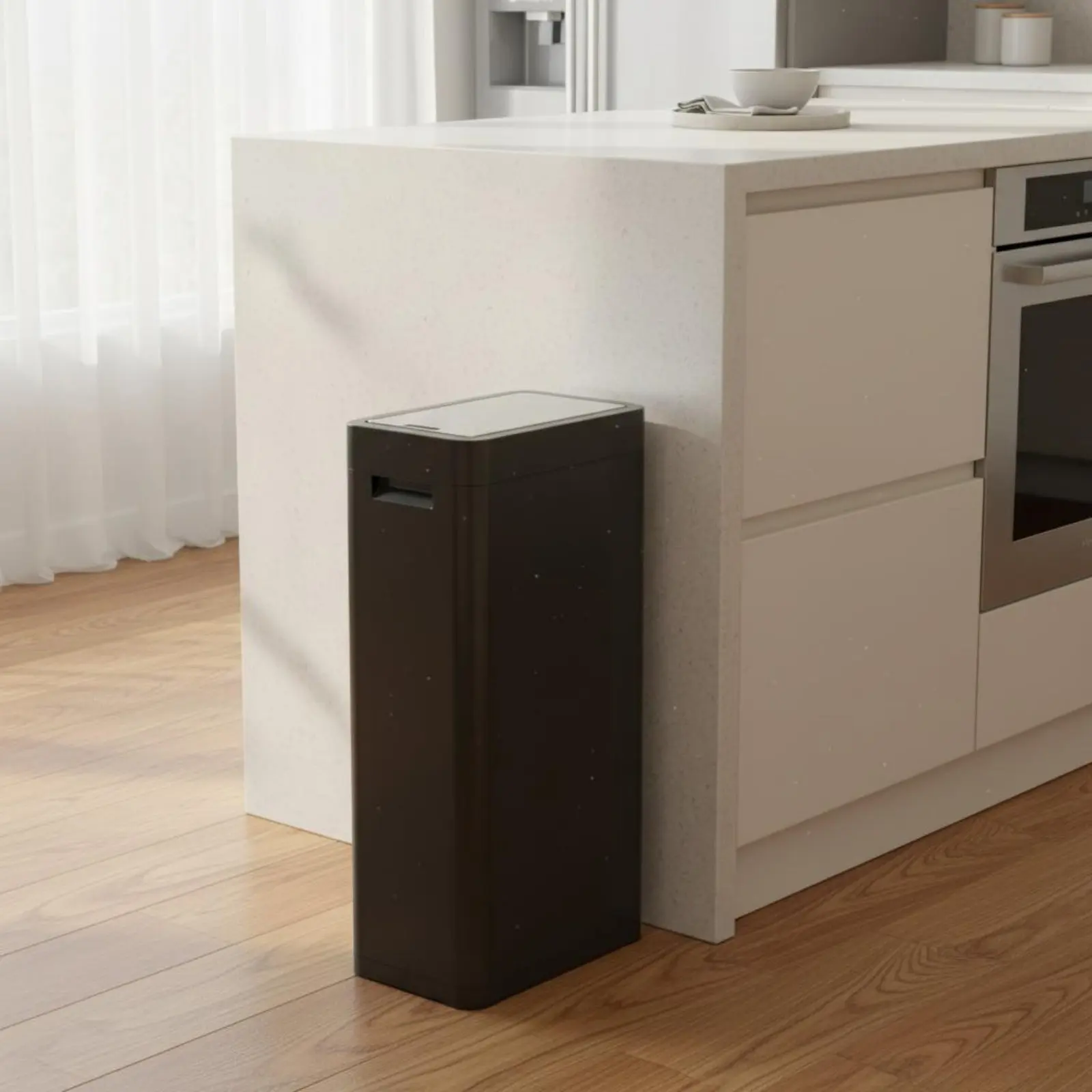 Swing Top Trash Can Large Capacity Shaking top Trash Bin Lidded Trash Bin Push Top Garbage Bin No-Bend Rectangular Garbage