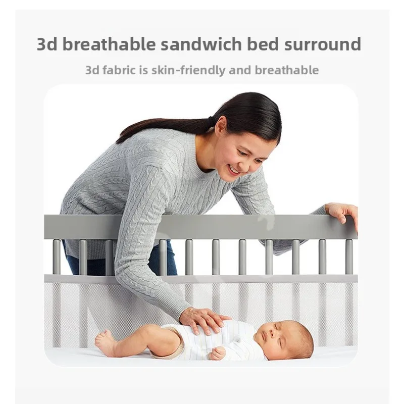 Breathable Crib Bumper Liners -2-Pack Mesh Cot protectors for Airflow & Safety, Anti-Suffocation Baby Bed Rail Covers