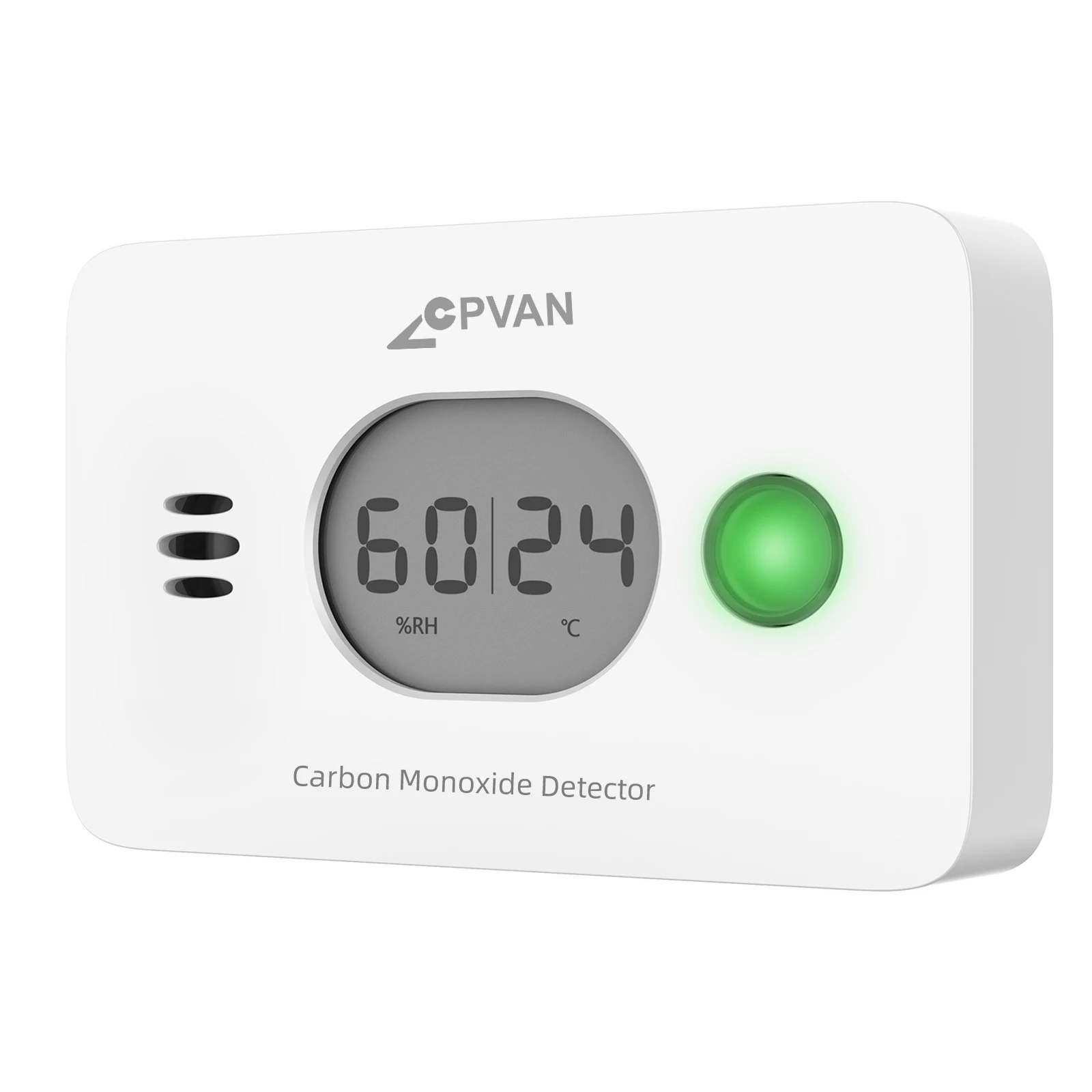 CPVAN Carbon Monoxide Detector 3 in 1, 10 Years Battery, CO Detector with Temperature and Humidity, European Standard EN50291