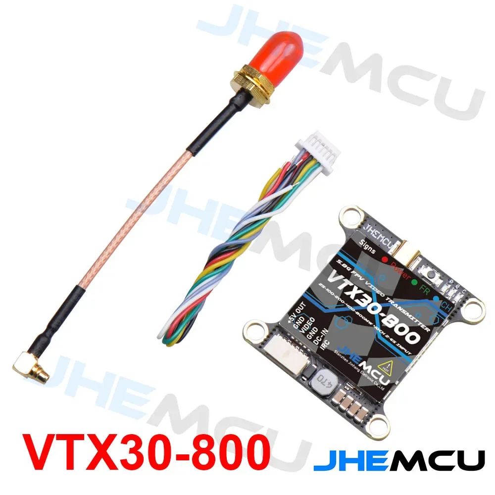 JHEMCU VTX30-800 5.8G 40CH PitMode 25mW 100mW 200mW 400mW 800mW Adjustable VTX 2-6S Transmitter for FPV Racing Freestyle Drone