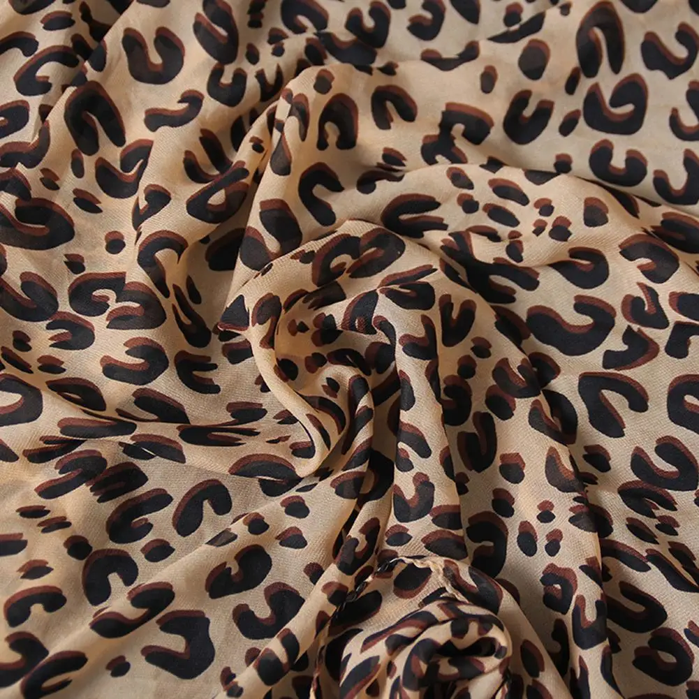 Women Stole Soft Leopard Print Scarf Long Shawl Fahion Skull Print Chiffon Silk Scarf Mulim Hijab For Man Women Soft Thin