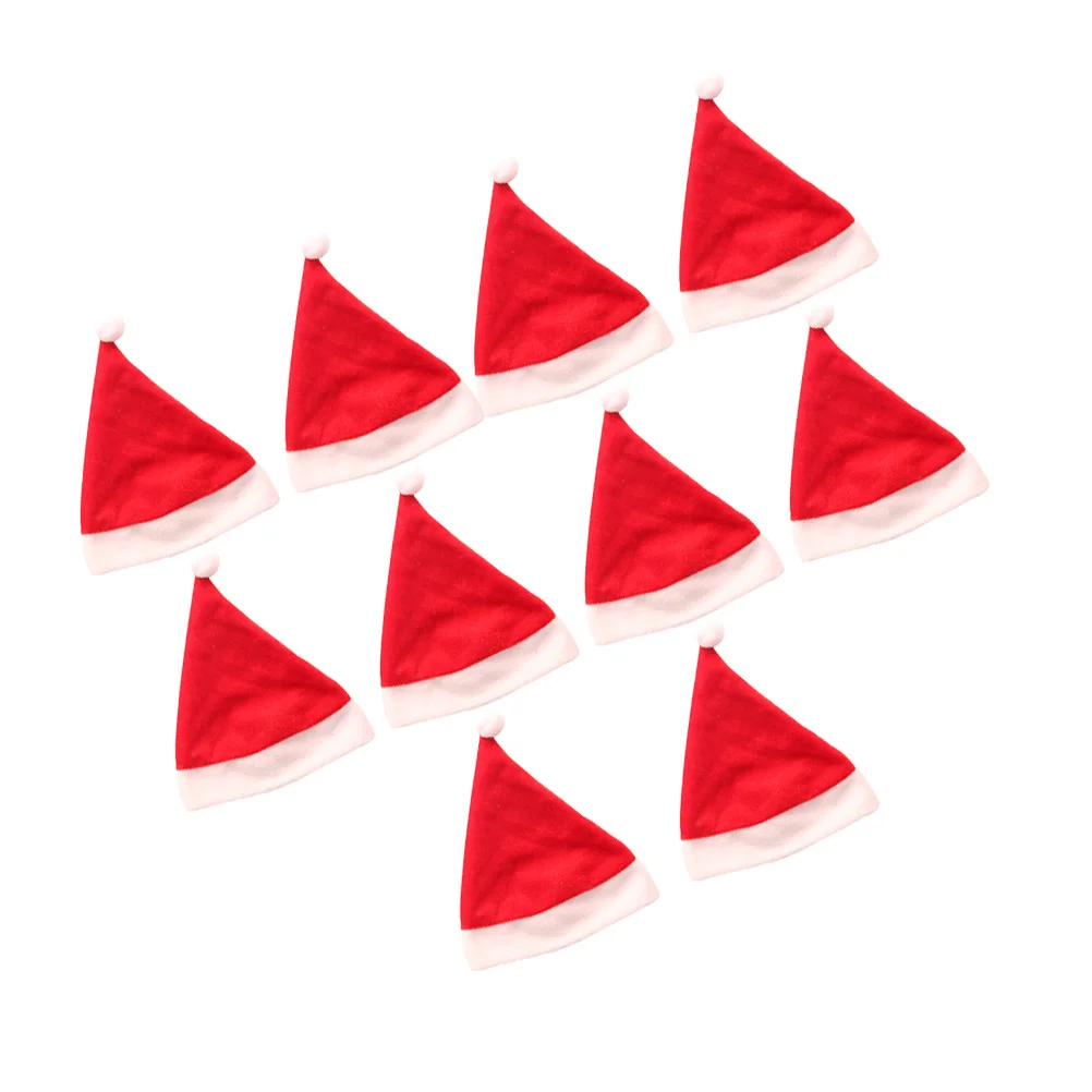 

10pcs Christmas Mini Hats Cute Decorations For Party Home Restaurant Shop Diy Holiday Accessories Ornament Caps