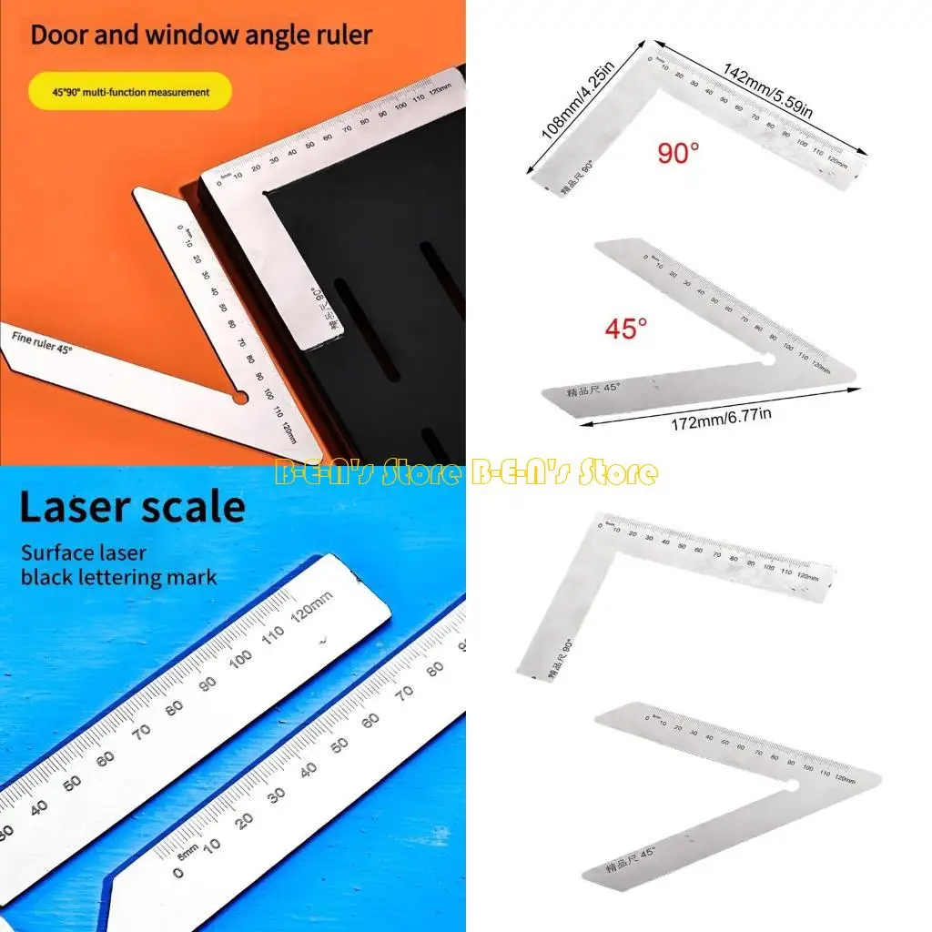 

Y1AD Precise Engineered Stainless Steel Angled Finders With Clear Marking For Carpentry Metalworking Technical Drafting Tasks