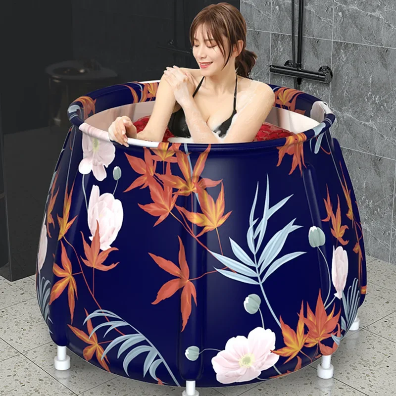 

Adult Portable Folding Bath Tub - Thickened Full Body Hot Tub for Household Bath & Sauna