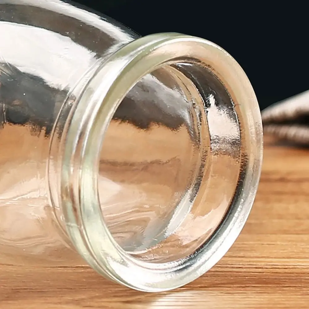 1Pcs Storage Cup​s Pudding Jars Wishing Bottle High Temperature Resistant Glass Bottle with Lid 100ML 150ML 200ML