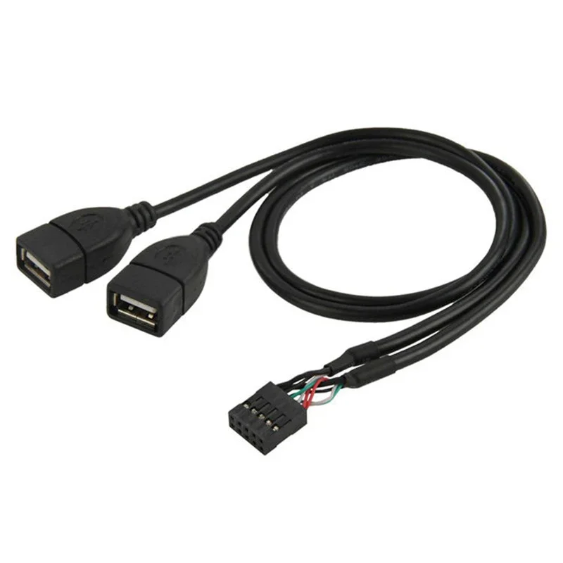 1PCS 15cm MotherBoard 9Pin Turns USB2.0 Two Extension Line Main Board Female Header to Dual USB 2.0 Female Adapter Cable