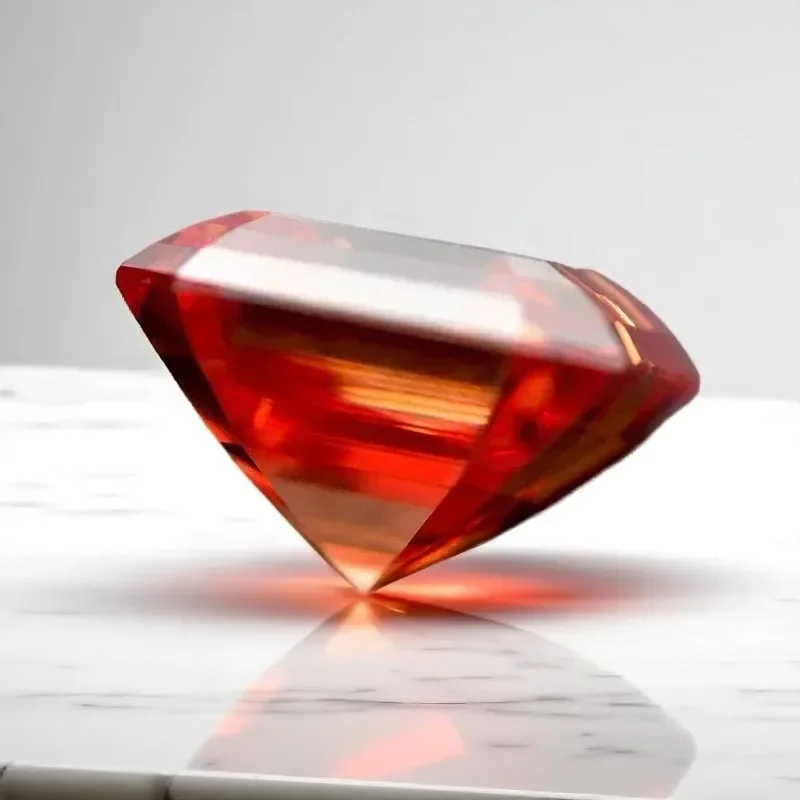 

L-гранатный цветной муассанит, камень Asscher, драгоценные камни, выращенный в лаборатории бриллиант для подвесок, материалы для изготовления ювелирных изделий с сертификатом