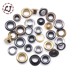 New 200sets Round 3/4/5/6mm Brass Gronmets Eyelets With Washer For Leather Crafts Shoes Bag Clothing Belt Garment DIY Handmade